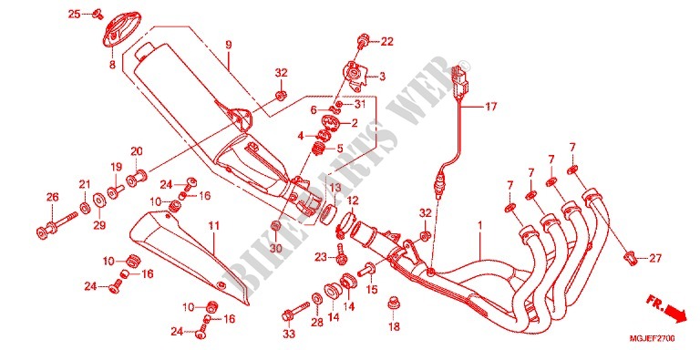 SILENCIEUX D'ECHAPPEMENT pour Honda CBF 1000 ABS de 2015