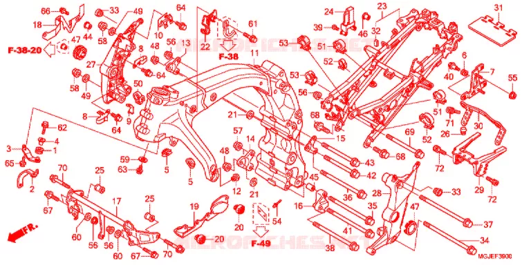CADRE Honda MOTO 1000 CBF 2012  CBF1000FAC