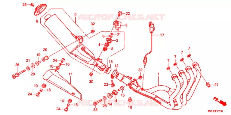 SILENCIEUX D'ECHAPPEMENT Honda MOTO 1000 CBF 2013  CBF1000FAC