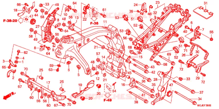 CADRE Honda MOTO 1000 CBF 2012  CBF1000FC