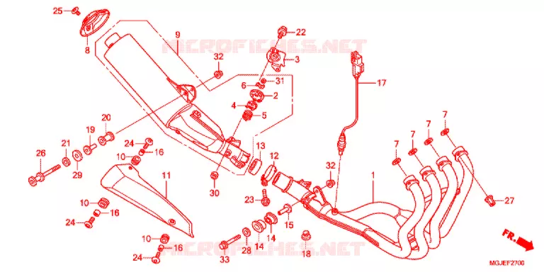 SILENCIEUX D'ECHAPPEMENT Honda MOTO 1000 CBF 2012  CBF1000FC