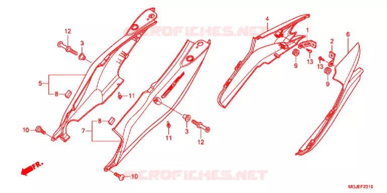 CARENAGES ARRIERE Honda MOTO 1000 CBF 2012  CBF1000FSC