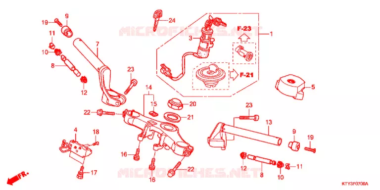 GUIDON - TE DE FOURCHE Honda MOTO 125 CBR 2012  CBR125RC