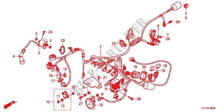 FAISCEAU DES FILS pour Honda CBR 125 BLACK de 2012