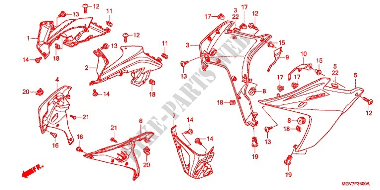 CARENAGES INFERIEUR pour Honda CBR 600 F ABS WHITE de 2012