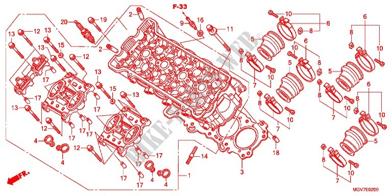 CULASSE pour Honda CBR 600 F ABS de 2012