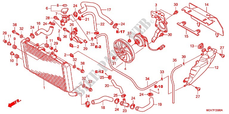 RADIATEUR pour Honda CBR 600 F de 2012