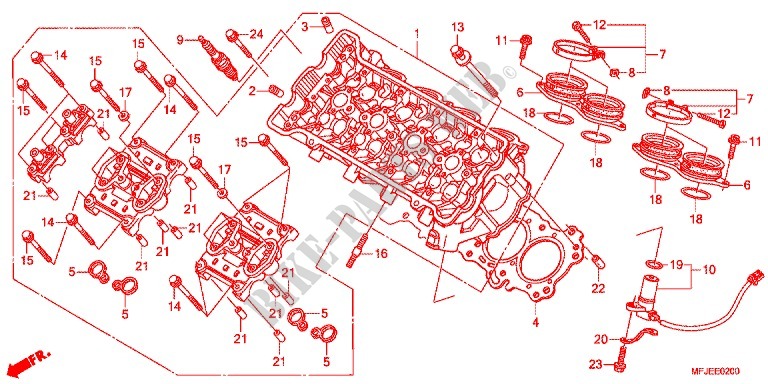 CULASSE pour Honda CBR 600 RR VERMELHO de 2012