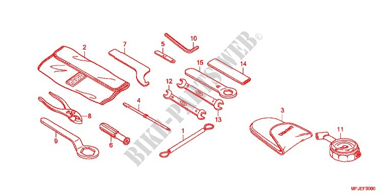 OUTIL pour Honda CBR 600 RR VERMELHO de 2012