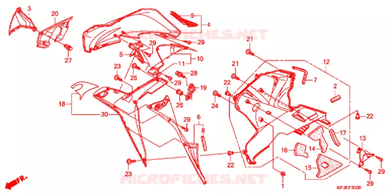 CARENAGES INFERIEUR (D.) Honda MOTO 600 CBR 2012  CBR600RRC