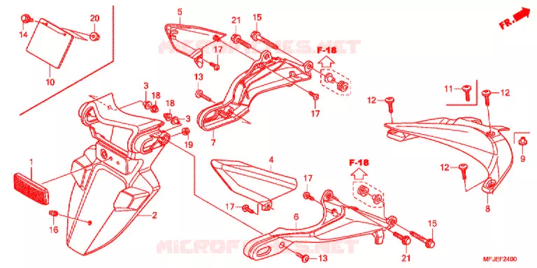 GARDE-BOUE ARRIERE Honda MOTO 600 CBR 2012  CBR600RRC