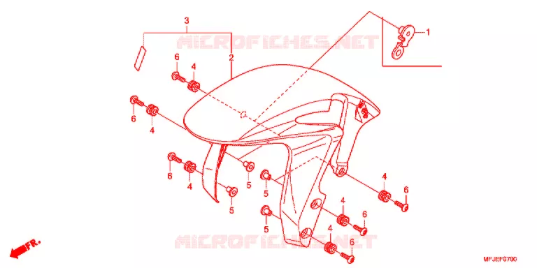 GARDE BOUE AVANT Honda MOTO 600 CBR 2012  CBR600RRC