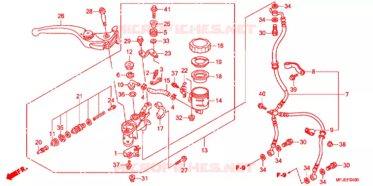 MAITRE CYLINDRE DE FREIN AVANT (CBR600RR) Honda MOTO 600 CBR 2012  CBR600RRC
