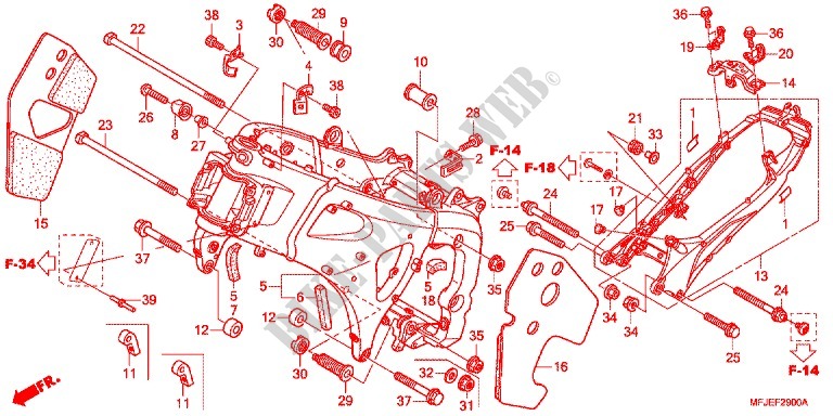 CADRE pour Honda CBR 600 RR NOIRE de 2012