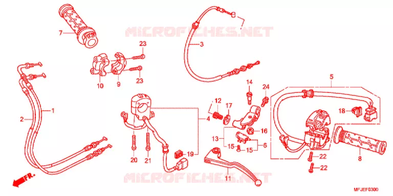 LEVIER DE GUIDON - CABLE - COMMODO Honda MOTO 600 CBR 2012  CBR600RRC