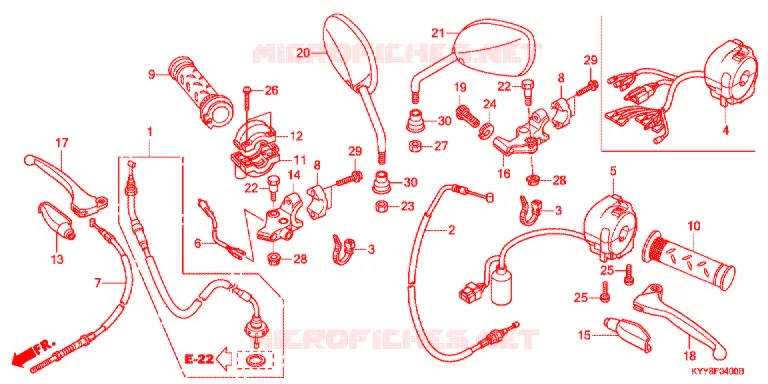 LEVIER DE GUIDON - CABLE - COMMODO (1) Honda MOTO 125 ACE 2013  CGX125SHC_C