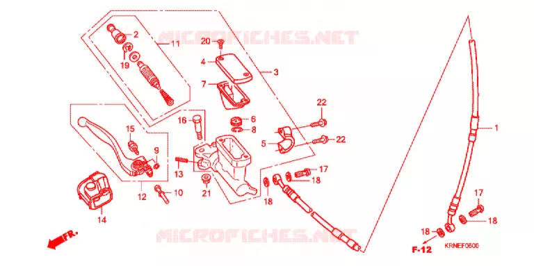 MAITRE CYLINDRE DE FREIN AVANT Honda MOTO 250 CRF 2012  CRF250RC