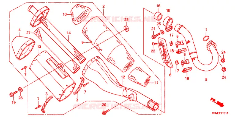 SILENCIEUX D'ECHAPPEMENT (CRF250RB/C/D) Honda MOTO 250 CRF 2012  CRF250RC