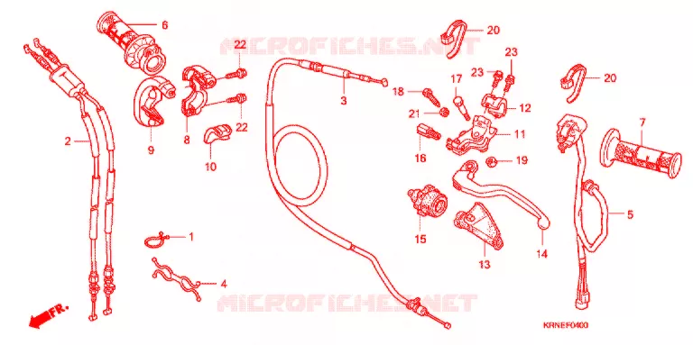 LEVIER DE GUIDON - CABLE - COMMODO Honda MOTO 250 CRF 2012  CRF250RC