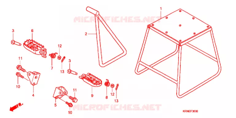 BEQUILLE - REPOSE PIEDS Honda MOTO 250 CRF 2013  CRF250RD