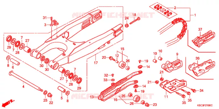 BRAS OSCILLANT Honda MOTO 250 CRF 2012  CRF250XC