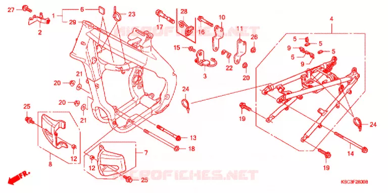 CADRE Honda MOTO 250 CRF 2012  CRF250XC