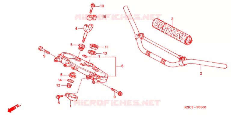 GUIDON - TE DE FOURCHE Honda MOTO 250 CRF 2012  CRF250XC