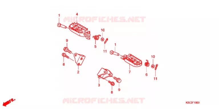 REPOSE PIED Honda MOTO 250 CRF 2012  CRF250XC