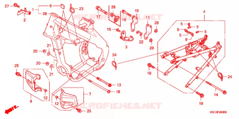 CADRE Honda MOTO 250 CRF 2012  CRF250XC