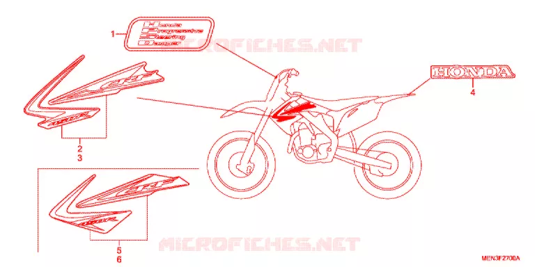 AUTOCOLLANTS Honda MOTO 450 CRF 2012  CRF450RC