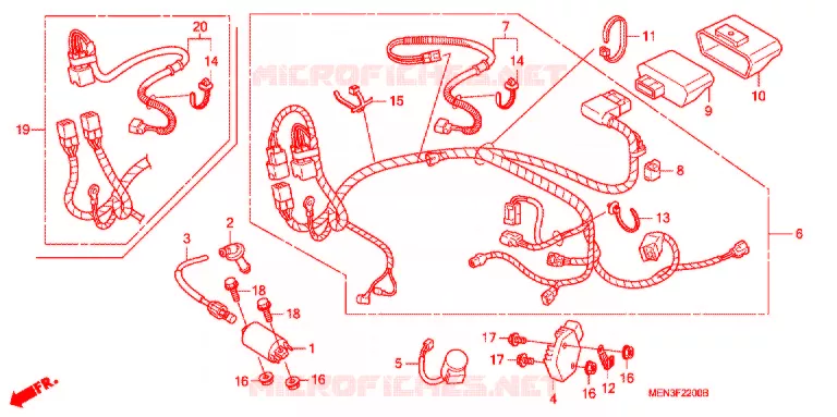 FAISCEAU DES FILS Honda MOTO 450 CRF 2012  CRF450RC