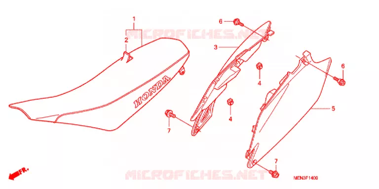 SELLE - CARENAGE Honda MOTO 450 CRF 2012  CRF450RC