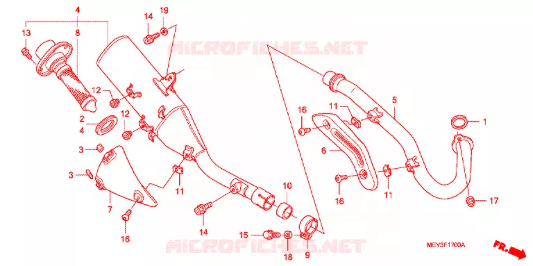 SILENCIEUX D'ECHAPPEMENT Honda MOTO 450 CRF 2012  CRF450XC