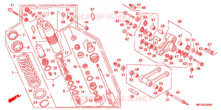 AMORTISSEUR ARRIERE Honda MOTO 450 CRF 2012  CRF450XC