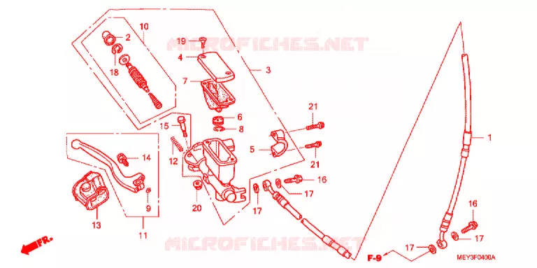 MAITRE CYLINDRE DE FREIN AVANT Honda MOTO 450 CRF 2012  CRF450XC