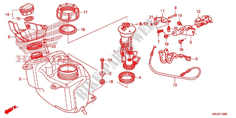 RESERVOIR A CARBURANT pour Honda S WING 125 de 2012