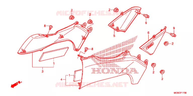 COUVERCLES LATERAUX Honda MOTO 700 INTEGRA 2012  NC700DC
