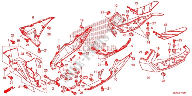 SABOT pour Honda INTEGRA 700 35KW de 2012