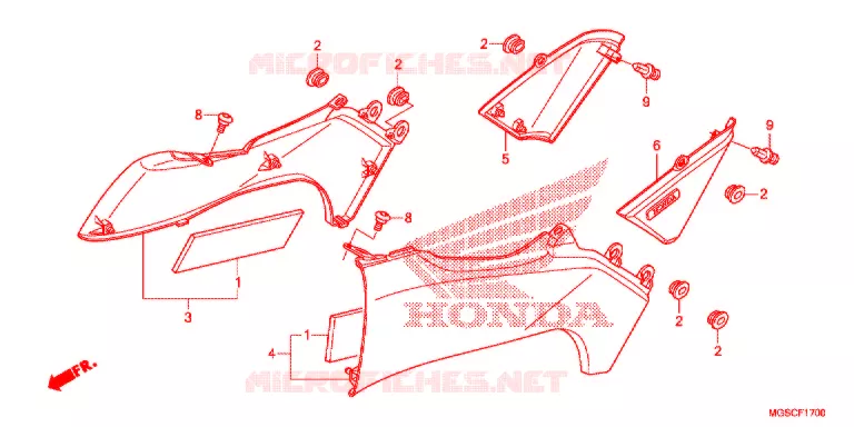COUVERCLES LATERAUX Honda MOTO 700 INTEGRA 2012  NC700DC