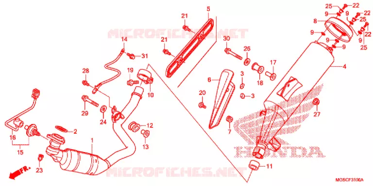 SILENCIEUX D'ECHAPPEMENT Honda MOTO 700 INTEGRA 2012  NC700DC