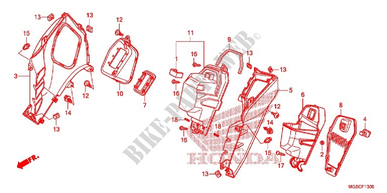 VIDE POCHE pour Honda INTEGRA 700 de 2012