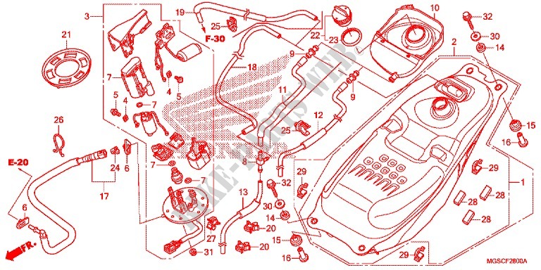 RESERVOIR A CARBURANT   POMPE A ESSENCE pour Honda INTEGRA 700 de 2012