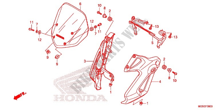 TETE DE FOURCHE pour Honda NC 700 ABS 35KW de 2012