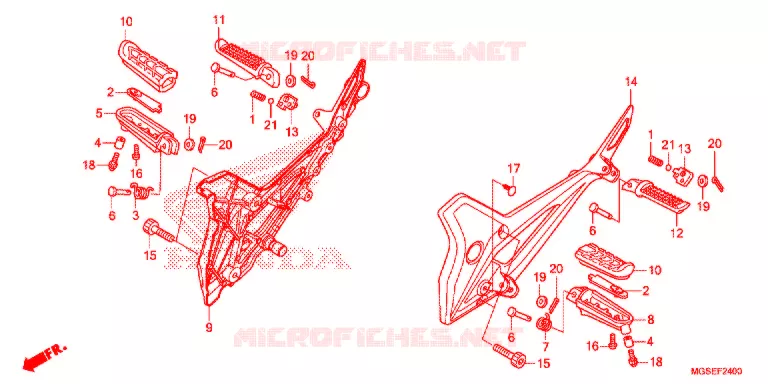 REPOSE PIED Honda MOTO 700 NC 2012  NC700SAC