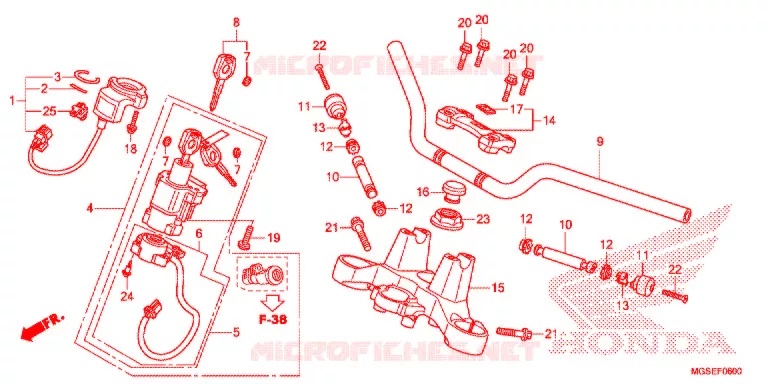 GUIDON - TE DE FOURCHE Honda MOTO 700 NC 2012  NC700SC