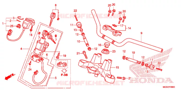 GUIDON - TE DE FOURCHE Honda MOTO 700 NC 2012  NC700SC