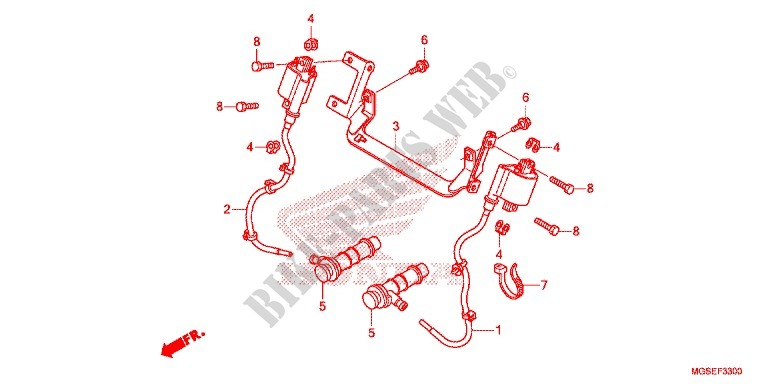 BOBINE D'ALLUMAGE pour Honda NC 700 ABS DCT 35KW de 2012