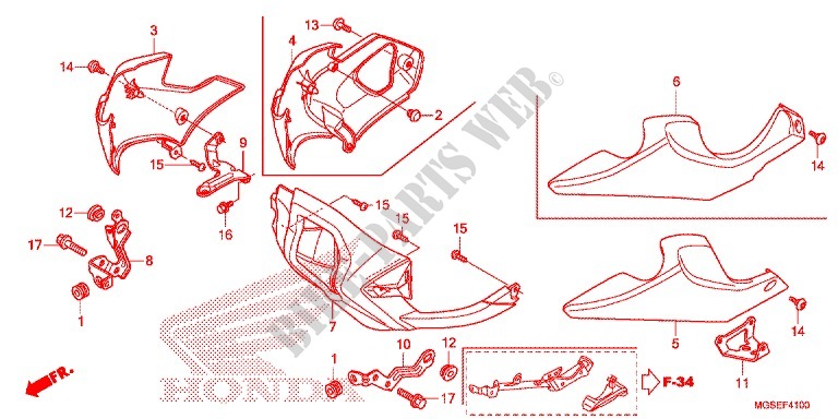SABOT pour Honda NC 700 ABS DCT 35KW de 2012