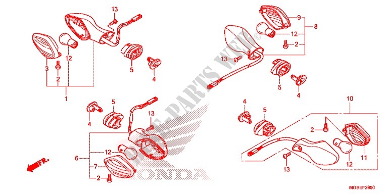 CLIGNOTANT pour Honda NC 700 ABS DCT 35KW de 2012