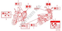 ETIQUETTE DE PRECAUTIONS (NSC50WHC/MPDC) pour Honda VISION 50 de 2013